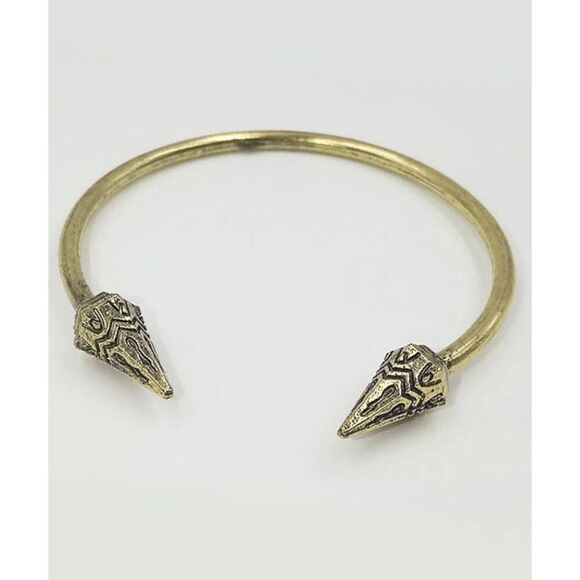 Ladies Gold Aztec Dangle Bangle Bracelet - Picture 1 of 2
